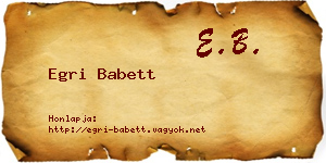 Egri Babett névjegykártya